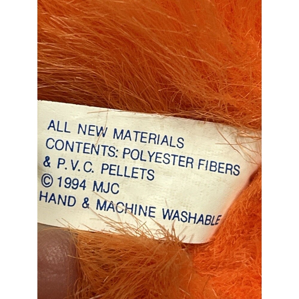 Swibco Puffkins OMAR the Orange Monkey 6” Plush Beanbag 1994 with Tags Stuffed - Picture 7 of 11